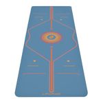 Liforme Printed Yoga Mat Collection - Free Yoga Bag, Patented Alignment System, Warrior-like Grip, Non-Slip, Eco-friendly, Sweat-resistant, Long, Wide and Thick for Comfort (Radiant Sun-Blue)