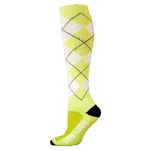 Red Lion Trend Argyle Athletic Knee High Socks (Neon Green - Small)