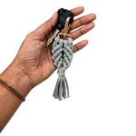 Tailored Knots Handmade Macrame key chain-key chain for girls-key rings for home and office accessories-keychain for bike and car having Golden Keyring-cute keychain bag charm key organiser