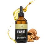 CARAWAY Walnut Oil Cold Pressed - Certified Organic Walnut Oil for Thyroid Massage - Edible Grade Rich in Omega-3-118 ml / 4 oz