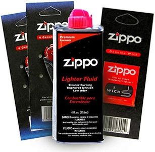 Zippo Gift Set - 4 oz Lighter Fluid 1 Wick Card & 2 Flint Card (12 flints)