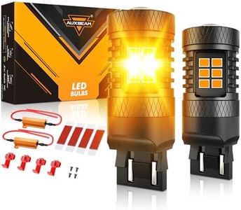 Auxbeam 2026 B1B Series 7443 LED Bulbs Amber for Turn Signal Lights 400% Brighter 7443A 7444 7444NA T20 Bulbs for Blinker Lights with Extra Resistors Anti Hyper Flash