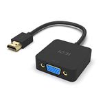 ICZI HDMI to VGA, 1080P Gold-Plated HDMI to VGA Adapter Cable for PC, Laptop, DVD, Desktop, Ultrabook, Media Player, Box, TVBOX -Black