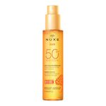 Nuxe Tanning Sun Oil SPF50 High Protection Face & Body 150ml, Protective Sun Oil, Broad Spectrum SPF50 for Face & Body, Prevents Dark Spots & Signs of Ageing, Water-Resistant