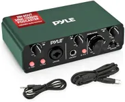 Pyle USB Audio Interface for Recording, Songwriting, Streaming & Podcasting, 2IN 2OUT 24bit/192kHz ASIO, High-Fidelity Studio Quality, Low-Noise, Rugged Metal Chassis, 5.91’’ x 3.94’’ x 1.75’’ Inch