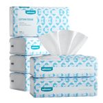 Winner 600 Ct Disposable Face Towel, Biodegradable and Unscented 100% Cotton Tissue, Chemical-Free and Plastic-Free Face Cloths, For Makeup Removing, Skin Cleaning, Traveling, 20 x 20 cm, 6 Pack