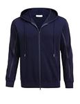 PINSPARK Men's Hoodie Long-sleeved Sweat Jacket Casual Dialysis Hooded Comfortable Sweatshirt with Zip Up and Pockets Sportswear Blue