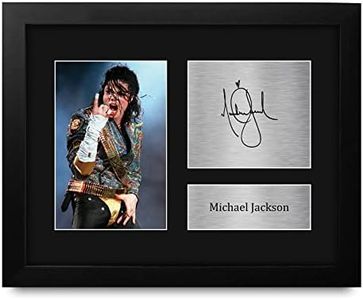 HWC Trading USL Framed Michael Jackson Gifts Printed Signed Autograph Picture for Music Memorabilia Fans - US Letter Size