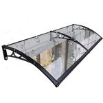 Window Awning Door Canopy, Polycarbonate Front Door Outdoor Patio Cover, Aluminum Alloy Large Sink Window Awning Door Canopy, for UV, Rain, Snow and Sun Protection 60x120cm/24x48in A