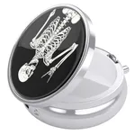 Nipichsha Pill Box, Small Pill Case for Purse & Pocket, Cute Medicine Organizer Travel Pillbox, Portable Pill Container Holder to Hold Vitamins, Medication, Fish Oil and Supplements, Human Skeleton