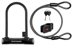 Schwinn Bike Max U-Lock with Double Crimped Cable, 2 Keys Included, 4 feet x 10mm Anti Theft Bicycle Lock, Security Level 5