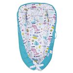 Haus & Kinder Baby Sleeping Bag|Cotton Bedding Set For Infants & New Born Baby|Carry Nest & Portable Bassinet For 0-24 Months|Sleeping Pod Bed (Mystic Rainbow Tale) - 150 Tc,Multicolor,Pillow Cover