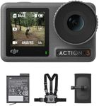 DJI Osmo Action 3 Outdoor Combo, 4K/120fps Action Camera with chest & Backpack Strap Mount for hiking and cycling, Super-Wide FOV, HorizonSteady, Cold Resistant & Up to 320 Mins with 2 Batteries