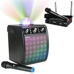 Portable Karaoke Machine & Speaker with Wireless Microphone & Disco Party Light. Mr Entertainer MoonboX (3 x Wireless Microphones)