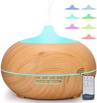 550ml Essential Oil Diffuser, Winkwinky Aroma Room Diffusers for Aromatherapy, Electric Air Diffuser Humidifier with Adjustable Mist Mode, 7 Led Lights, 4 Time Settings for Home/Bedroom/Yoga/Office