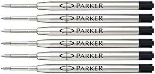 Parker Ball Point Pen Refills Fine Point Black Ink 6/Pack (S0406280)