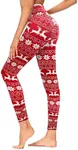 GAYHAY Christmas Leggings for Women - Soft Opaque Slim Tummy Control Printed Pants for Running Cycling Yoga