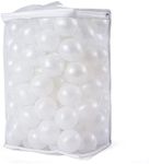 Realhaha White Plastic Balls for Ball Pit, Play Pin Balls for Toddlers Kid Ball Pits & Accessories for Bounce House,2.16inches,100pcs, Pearl White