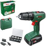 Bosch Home and Garden EasyImpact 18V-40 Cordless Hammer Drill (1 x Battery 2.0 Ah, 18 Volt System, with 173-Piece Mounting Set, in Case) - Amazon Edition