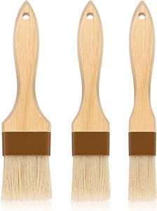 WEZCHUGHAOL 3Pcs Natural Bristle Basting Brushes Oil Brushes Boar Bristle Brushes BBQ Brushes,Pastry Basting Brushes BBQ Basting Brush, Kitchen Oil Brushes Baking Cooking Oil Brushes