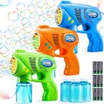 JOYIN 3 Bubble Guns Kit with 3 Solu