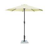 7 star DECOR 9ft Centre Pole Garden Umbrella with 18kg Stone Base – Waterproof UV-Proof Outdoor Umbrella for Balcony, Terrace, Lawn (White, Large)