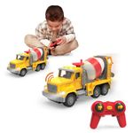 Driven by Battat – Toy Cement Mixer with Remote Control – Toy Construction Vehicle for Kids – Lights and Sounds – Movable Parts – Kids 3 Years + – R/C Micro Cement Truck