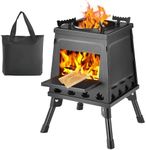 Wood Burning Stove, Camping Wood Stove, Small Portable Cast Iron Wood Stove: Compact Outdoor Cooking Solution with Carrying Bag (Lager)