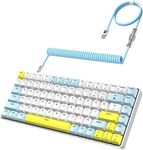 YINDIAO K84 75% Mechanical Gaming Keyboard,84 Keys TKL Layout Compact Keyboard,Hot Swappable,18 LED Backlit,Anti-ghosting,With Pro Coiled USB-C Cable,Ergonomic,Portable,for PC,Mac (Lemon,Red Switch)