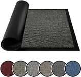 BLADO Washable Door Mats Indoor & Outdoor - Non-Slippery Heavy Duty Doormats Indoor - Stylish & Large Rubber Door Mat - Perfect Dust Grabbing Outdoor & Indoor Door Mat (Anthracite, 90cm x 120cm)