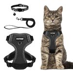 NeuWook Cat Harness and Lead Set, Escape Proof Cat Kitten Walking Vest with Leash, Adjustable Reflective No Pull Soft Mesh Padded Vest Harnesses for Small Dogs Cats (Black, M)