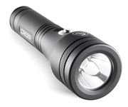 CRESSI Astra 1200 Torch Black - High Luminosity Rechargeable LED Underwater Torch 1200 Lumen Waterproof IPX8 100m, Unisex Black and Compact for Diving, Fishing, Aquatic Explorations