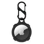 KACA Silicone Case Compatible with Apple AirTag - Full Protection, Keychain Included, Slim and Simple Design, Premium Food Grade Silicone, Scratch-Free, Safe for Kids and Pets [Black]