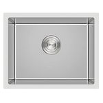 TSIBOMU 20 x 16 Inch Undermount Kitchen Sink, 18 Gauge Stainless Steel Single Bowl Small Bar Sink Kitchen Sink Undermount, Brushed Nickel