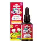 Natures Aid Mini Drops Multi-Vitamin for Babies & Kids 50ml – 9 Essential Vitamins Support Growth & Immune Health for Children Age 0-5 Years Old – Sugar Free Vegan Non-GMO Gluten-Free Dropper Included