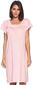 Casual Nights Women's Short Sleeve Polka Dot And Lace Nightgown - Peach - 3X-Large