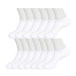 7DayOtter Odor Resistant Ankle Short Cotton Socks for Women White 12Pack