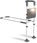 Agrish Bed Rails for Elderly Adults Safety - with Motion Light & Storage Pouch, Bedside Assist Bar with Support Legs for Seniors & Surgery Patients - Medical Bed Rail