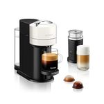 Nespresso Vertuo Next Coffee Machine by De'Longhi with Aeroccino Milk Frother, Over 30 Varieties of Pods, 6 Coffee Cup Sizes, Latte, Cappuccino, Starter Capsule Set Included, EN120.WAE, White