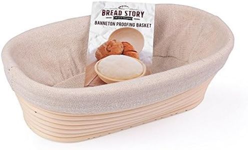 (25x15cm) Oval Proofing Basket Set by Bread Story– Oval Banneton/Brotform Handmade Unbleached Natural Cane Bread Baking Kit with Cloth Liner + FREE Bread Baking Ebook, Course Discount, & Coupon