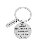 Teacher Appreciation Gifts, Show Your Teachers Appreciation, Thank You Keychain Key Ring Gifts (A Great Teacher)