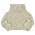 Organic Merino Wool Diaper Cover - Overnight Knit Diaper Cover for Fitted Cloth Diaper (EU98-104, Natural)