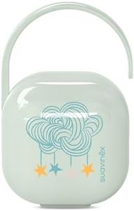 Suavinex, Portachupete Bebé, para Llevar 2 Chupetes, Caja Portachupetes, Funda para Chupetes, con Asita Flexible para Colgar del Bolso, Carro o Cuna, 0 Meses, Dreams Azul