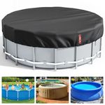 LXKCKJ 8 Ft Round Pool Cover, Solar Covers for Above Ground Pools, Stock Tank Pool Cover Protector with Pool Cover Accessories, Round Hot Tub Cover Ideal for Waterproof and Dustproof (240cm,Black)