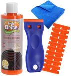 Hob Brite Hob Cleaner Glass Ceramic 250ml, Ceramic Hob Cleaner and Induction Hob Cleaner Kit with Microfibre Cloth and Safety Scraper for Home Kitchen Cooktops