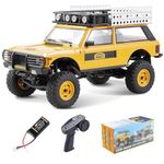 EAZYRC FMS 1/24 FCX24M RC Crawler RTR, Land Rover Series with Licensed, 1/24 RC Truck 4X4 Mini RC Car with Lighting, 2.4Ghz Remote Control,Battery (Range Rover)