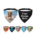 FAMIPAWS Personalized Dog Bandanas with Buckle Name Photo Logo Custom Neckwear Dog Scarf Triangle Bibs Kerchief Pet Costume Accessories for Small Medium Large Dogs Puppy Cat, Small