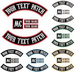 DIYEMB 5 Pack Custom Embroidered Biker Patches, Personalized Embroidery Rocker Patch Rider Motorcycle Patches for Veterans Vest or Jacket (Black)