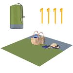 Sand Free Beach Blanket, 210x200cm/78.7x82.7IN, Beach Blanket/Outdoor Picnic Blankets, Portable Waterproof Extra Large Outdoor Beach Mat with 4 Fixed Nails for Beach, Camping, Hiking, Grass Trips