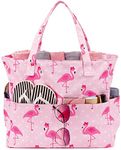 BLUBOON Waterproof Beach Tote Pool Bags for Women Ladies Extra Large Gym Tote Carry On Bag With Wet Compartment for Weekender Travel, Flamingo-pink, X-Large